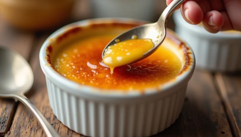 "Custardy French dessert NYT crossword-inspired crème brûlée with golden sugar crust, perfect texture and elegance."
