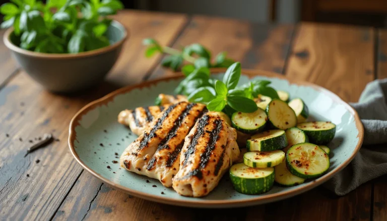 Low FODMAP dinner recipes grilled chicken with zucchini and fresh herbs