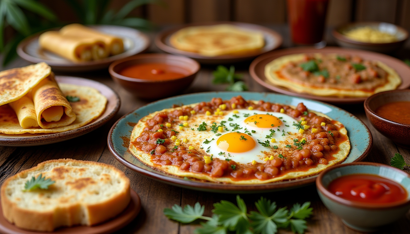 "Salvadoran breakfast recipes with pupusas, eggs, beans, and fresh bread."