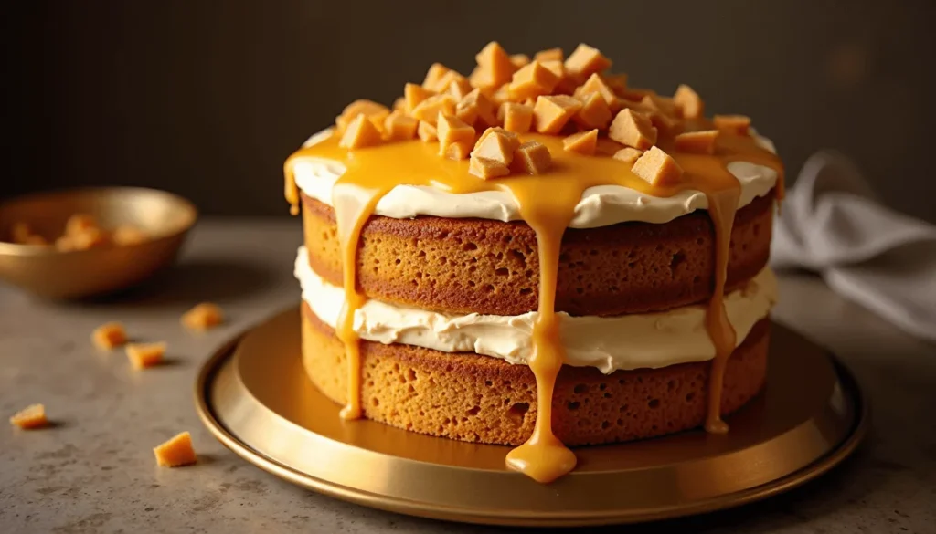 Salted caramel American Cake Nude with buttercream and drizzle