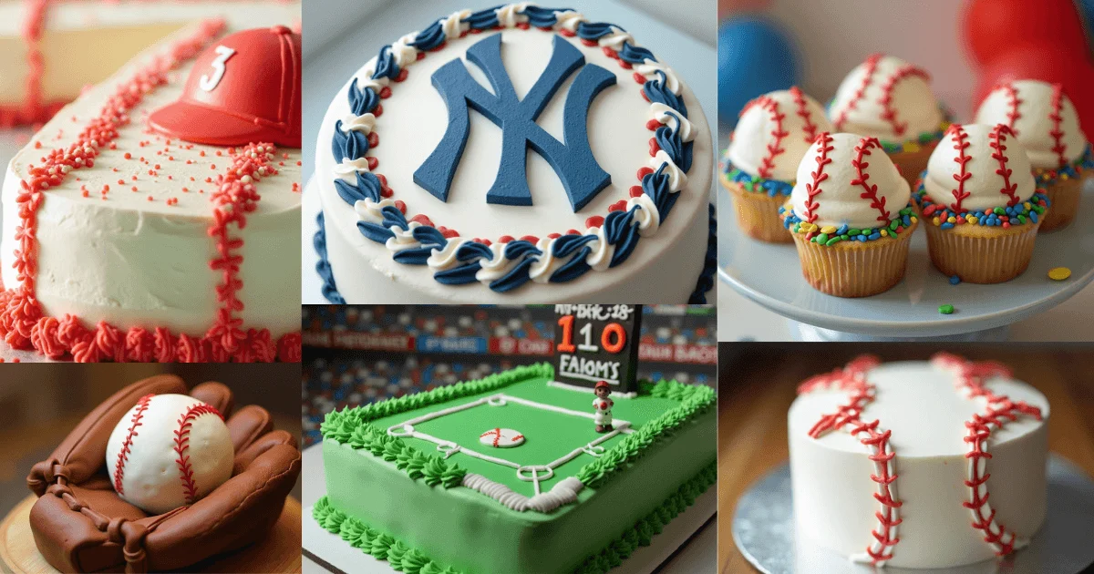 A table displaying 10 creative baseball cake designs loved in the US.