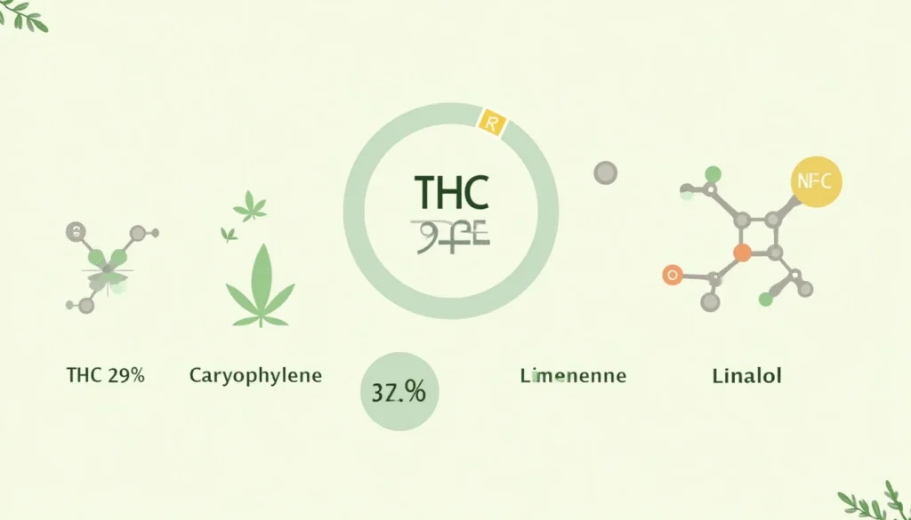 Cream Smoothie cannabis strain THC content and terpene profile diagram.