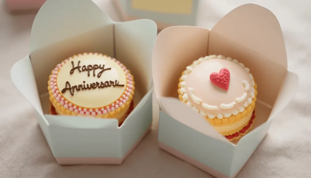 Anniversary cake with an edible photo of a couple