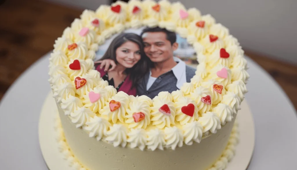 Small bento-style anniversary cakes in pastel colors
